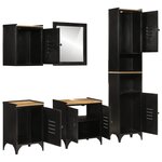 vidaXL Ensemble de meubles salle de bain 5 Pièces fer et bois de manguier