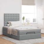 vidaXL Cadre de lit ottoman et matelas gris clair 120x200 cm tissu