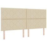 vidaXL Lit à ressorts avec tête de lit Crème 200 x 200 cm tissu