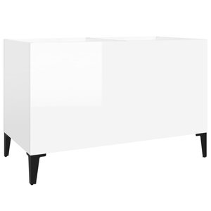 vidaXL Armoire à disques blanc brillant 74 5x38x48cm bois d'ingénierie