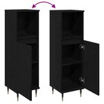 Armoire de salle de bain vidaXL Noir Chêne 30x30x100 cm Bois aggloméré