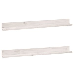 vidaXL Étagères murales 2 Pièces Blanc 110x11x9 cm Bois de pin massif