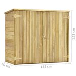 vidaXL Abri à outils de jardin 135x60x123 cm Pinède imprégnée