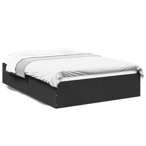 vidaXL Cadre de lit sans matelas noir 140x190 cm