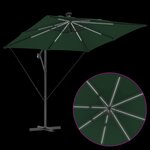 vidaXL Parasol banane à mât déporté Vert 249 x 249 x 250 cm