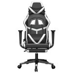 vidaXL Chaise de jeu avec repose-pied Noir et blanc Similicuir