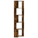 vidaXL Bibliothèque d'angle à 5 niveaux chêne fumé bois d'ingénierie