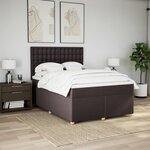 vidaXL Sommier à lattes de lit avec matelas Marron foncé 160x200 cm