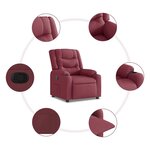 vidaXL Fauteuil inclinable Rouge bordeaux Tissu