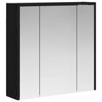 vidaXL Armoire Miroir de Salle de Bain Chêne noir 63 5 x 16 x 62 5 cm