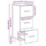vidaXL Buffet Bois ancien 34 5 x 34 x 90 cm Bois d'ingénierie