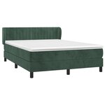 vidaXL Sommier à lattes de lit et matelas Vert foncé 140x190cm Velours