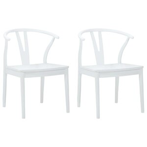 vidaXL Chaise de salle à manger 2 pc Bois de Caoutchouc Massif