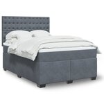 vidaXL Sommier à lattes de lit et matelas Gris foncé 160x200cm Velours