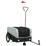 vidaXL Remorque de vélo noir et gris 45 kg fer