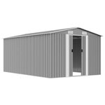 vidaXL Abri de jardin 257x392x181 cm Métal Gris