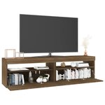 vidaXL Meubles TV avec lumières LED 2 Pièces Chêne marron 75x35x40 cm