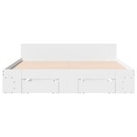 vidaXL Cadre de lit avec tiroirs sans matelas blanc 160x200 cm