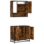 vidaXL Ensemble de meubles de salle de bain 2 Pièces Chêne fumé