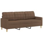 vidaXL Ensemble de canapés 4 Pièces avec coussins Marron Tissu