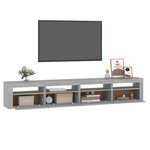 vidaXL Meuble TV avec lumières LED Sonoma gris 240x35x40 cm