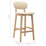 vidaXL Tabourets de bar lot de 2 crème tissu