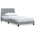vidaXL Cadre de lit sans matelas gris clair 100x200 cm tissu