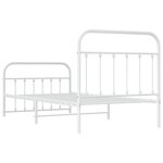 vidaXL Cadre de lit métal sans matelas et pied de lit blanc 100x190 cm