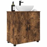 vidaXL Cabinet de salle de bain avec porte Chêne fumé 61 x 35 x 64 cm