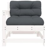 vidaXL Chaise de jardin avec coussins blanc bois de pin massif