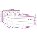 vidaXL Sommier à lattes de lit et matelas et LED bleu foncé 140x210cm velours