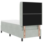 Lit à ressorts vidaXL avec matelas Gris clair 80x200 cm Velours