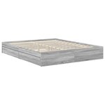 vidaXL Lit de Rangement Gris Sonoma 160 x 200 cm Bois d'ingénierie