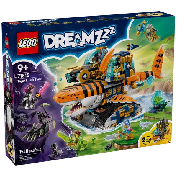 LEGO Dreamzzz Le char requin-tigre 71515 - 2-en-1 transformable  1 548 pièces  dès 9 ans