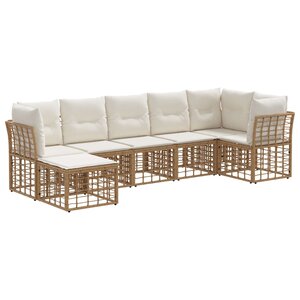 vidaXL Ensemble de canapés d'extérieur Naturel Polyester