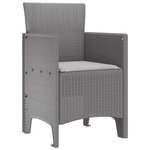 vidaXL Chaise de jardin 4 Pièces Gris clair 53 x 49 x 85 cm PP