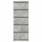 vidaXL Buffet avec tiroirs gris béton 37 5x35x99 cm bois d'ingénierie