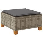 vidaXL Tabouret de jardin et coussin gris 63 5x56x32 cm résine tressée