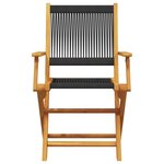 vidaXL Chaises de jardin lot de 2 noir bois d'acacia et polypropylène