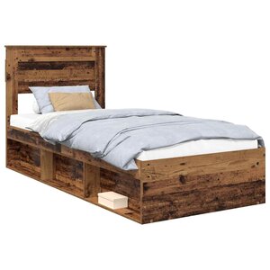 vidaXL Cadre de lit Bois ancien 100 x 200 cm Bois de pin massif