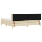 vidaXL Lit à ressorts avec matelas Crème 200 x 200 cm tissu