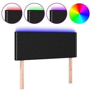 vidaXL Tête de lit à LED Noir 90x5x78/88 cm Tissu