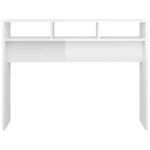 vidaXL Table console blanc brillant 105x30x80 cm bois d'ingénierie