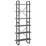 vidaXL Armoire haute Gris 80x30x210 cm Bois de pin solide