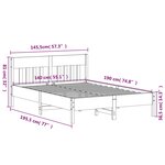 vidaXL Cadre de lit sans matelas cire marron 140x190cm bois pin massif
