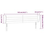vidaXL Tête de lit avec oreilles Gris foncé 163x23x78/88 cm Velours