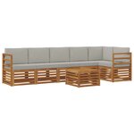 vidaXL Ensemble de canapés d'extérieur 7 pc Gris Naturel et Clair