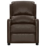 vidaXL Fauteuil inclinable électrique Marron Similicuir brillant