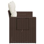 vidaXL Canapé de jardin avec coussins 2 places marron résine tressée