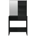 vidaXL Coiffeuse avec miroir noir 74 5x40x141 cm